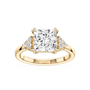 Viviana Princess Lab Grown Diamond Double Prong Side Stone Engagement Ring