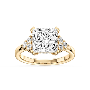 Viviana Princess Lab Grown Diamond Double Prong Side Stone Engagement Ring