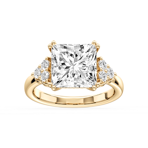 Viviana Cushion Lab Grown Diamond Double Prong Side Stone Engagement Ring