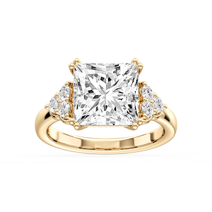 Viviana Princess Lab Grown Diamond Double Prong Side Stone Engagement Ring