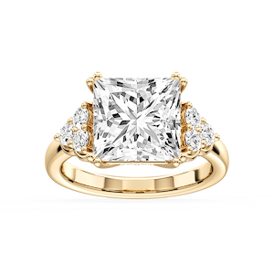 Viviana Princess Lab Grown Diamond Double Prong Side Stone Engagement Ring