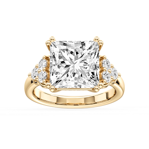 Viviana Cushion Lab Grown Diamond Double Prong Side Stone Engagement Ring