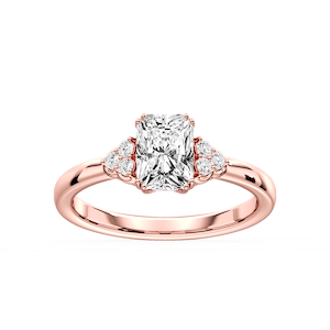 Viviana Radiant Lab Grown Diamond Double Prong Side Stone Engagement Ring