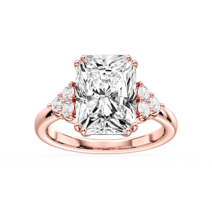 Viviana Radiant Lab Grown Diamond Double Prong Side Stone Engagement Ring