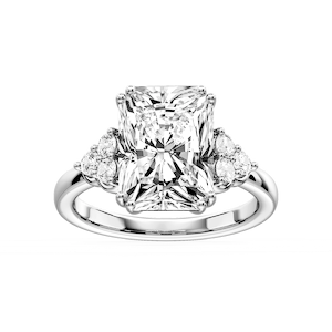 Viviana Radiant Lab Grown Diamond Double Prong Side Stone Engagement Ring