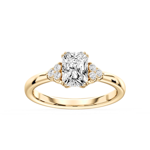 Viviana Radiant Lab Grown Diamond Double Prong Side Stone Engagement Ring