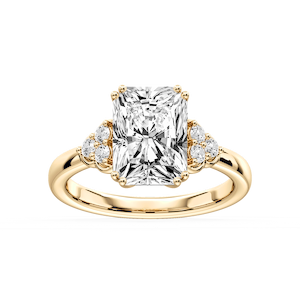 Viviana Radiant Lab Grown Diamond Double Prong Side Stone Engagement Ring