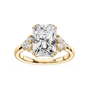 Viviana Radiant Lab Grown Diamond Double Prong Side Stone Engagement Ring