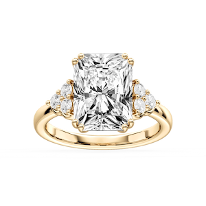 Viviana Radiant Lab Grown Diamond Double Prong Side Stone Engagement Ring