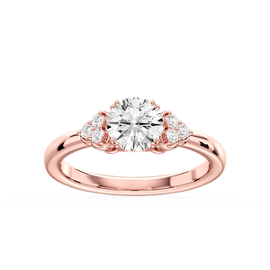 Viviana Round Lab Grown Diamond Double Prong Side Stone Engagement Ring