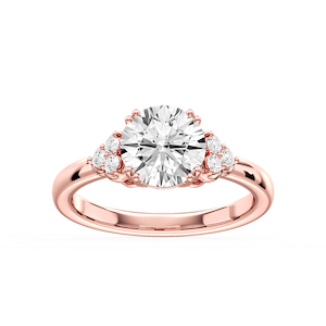 Viviana Round Lab Grown Diamond Double Prong Side Stone Engagement Ring