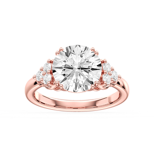 Viviana Round Lab Grown Diamond Double Prong Side Stone Engagement Ring
