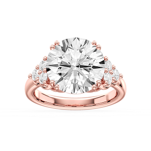 Viviana Round Lab Grown Diamond Double Prong Side Stone Engagement Ring