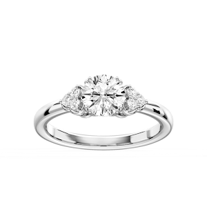 Viviana Round Lab Grown Diamond Double Prong Side Stone Engagement Ring