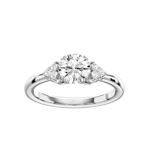 Viviana Round Lab Grown Diamond Double Prong Side Stone Engagement Ring
