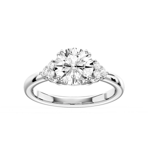 Viviana Round Lab Grown Diamond Double Prong Side Stone Engagement Ring