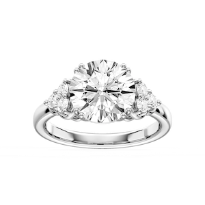 Viviana Round Lab Grown Diamond Double Prong Side Stone Engagement Ring