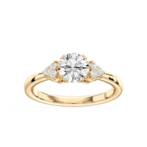 Viviana Round Lab Grown Diamond Double Prong Side Stone Engagement Ring