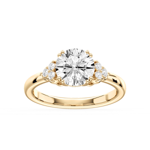 Viviana Round Lab Grown Diamond Double Prong Side Stone Engagement Ring