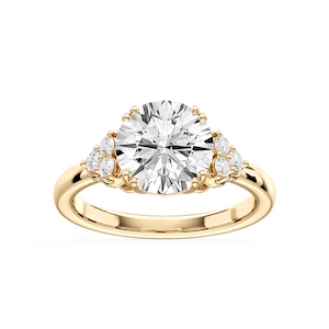 Viviana Round Lab Grown Diamond Double Prong Side Stone Engagement Ring