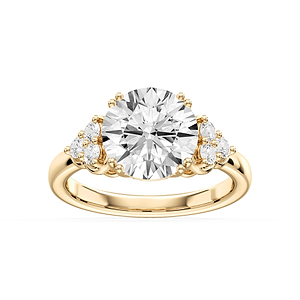 Viviana Round Lab Grown Diamond Double Prong Side Stone Engagement Ring