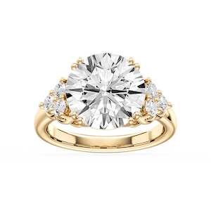 Viviana Round Lab Grown Diamond Double Prong Side Stone Engagement Ring