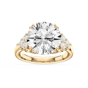 Viviana Round Lab Grown Diamond Double Prong Side Stone Engagement Ring