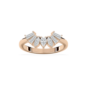 Cassidy 1/2 ctw Pear, Marquise and Baguette Lab Grown Diamond Fan Curved Band