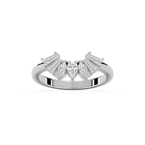 Cassidy 1/2 ctw Pear, Marquise and Baguette Lab Grown Diamond Fan Curved Band