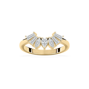 Cassidy 1/2 ctw Pear, Marquise and Baguette Lab Grown Diamond Fan Curved Band