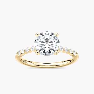 Willow Lab Grown Diamond Single Shared Prong Side Stone Engagement Ring