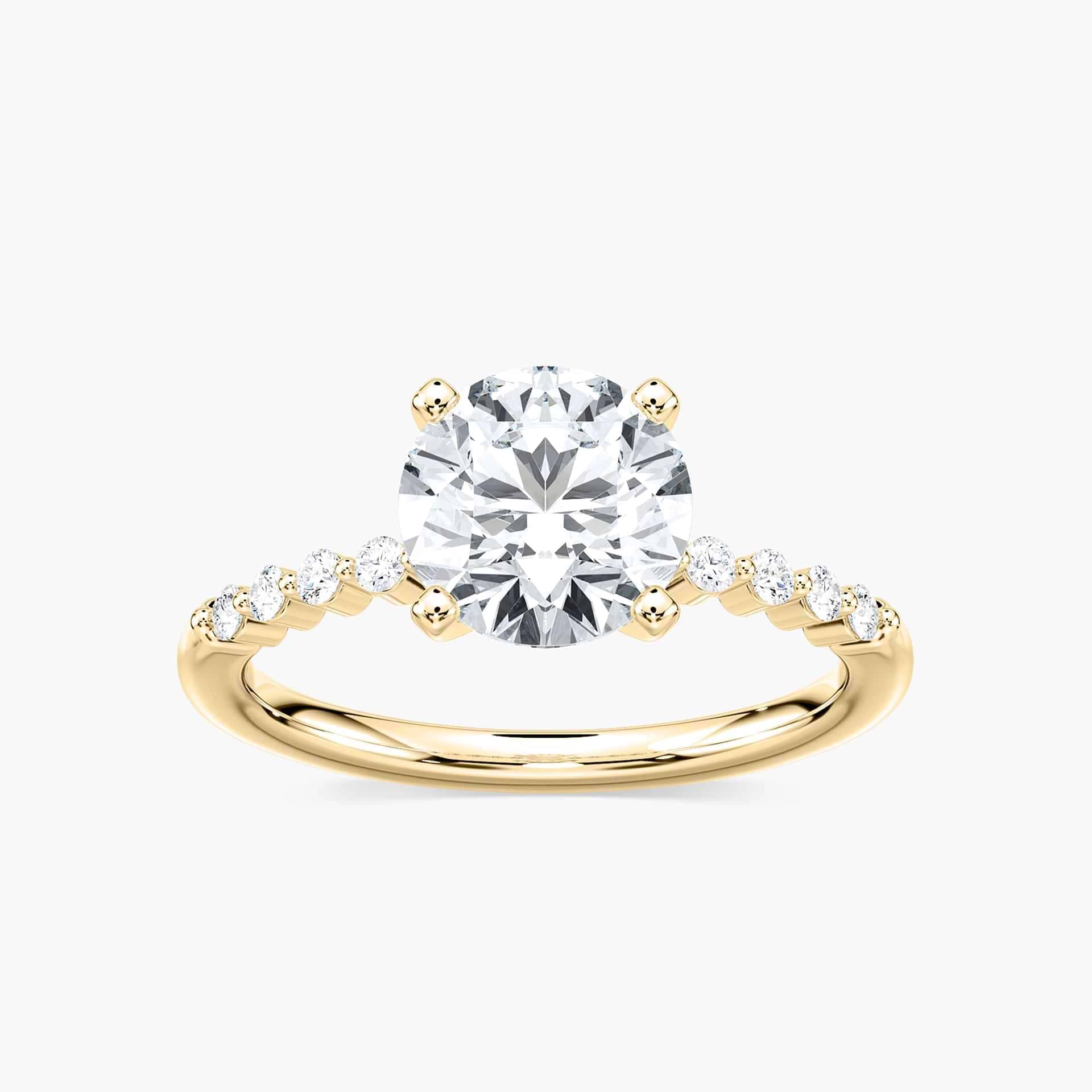 Willow Lab Grown Diamond Single Shared Prong Side Stone Engagement Ring