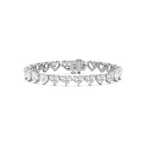 24 ctw Heart Lab Grown Diamond Tennis Bracelet  - 7 Inches