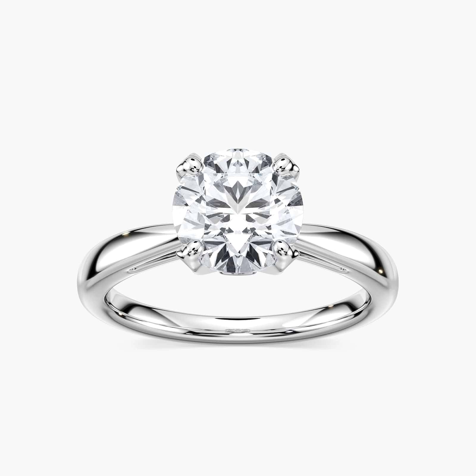 Winter Rose Engagement Ring shown with a 1.50ct round cut Lab-Grown Diamond in 14K white gold| Winter Rose Engagement Ring 1.50ct round cut Lab-Grown Diamond 14K white gold