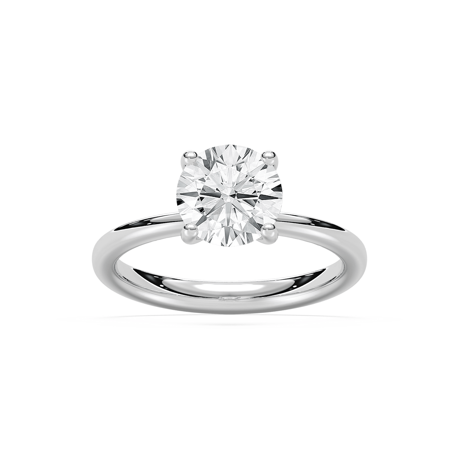 Xoe Tapered Round Solitaire Ring in Rose Gold
