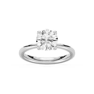 Xoe 2 ctw Round Lab Grown Diamond Tapered Solitaire Engagement Ring