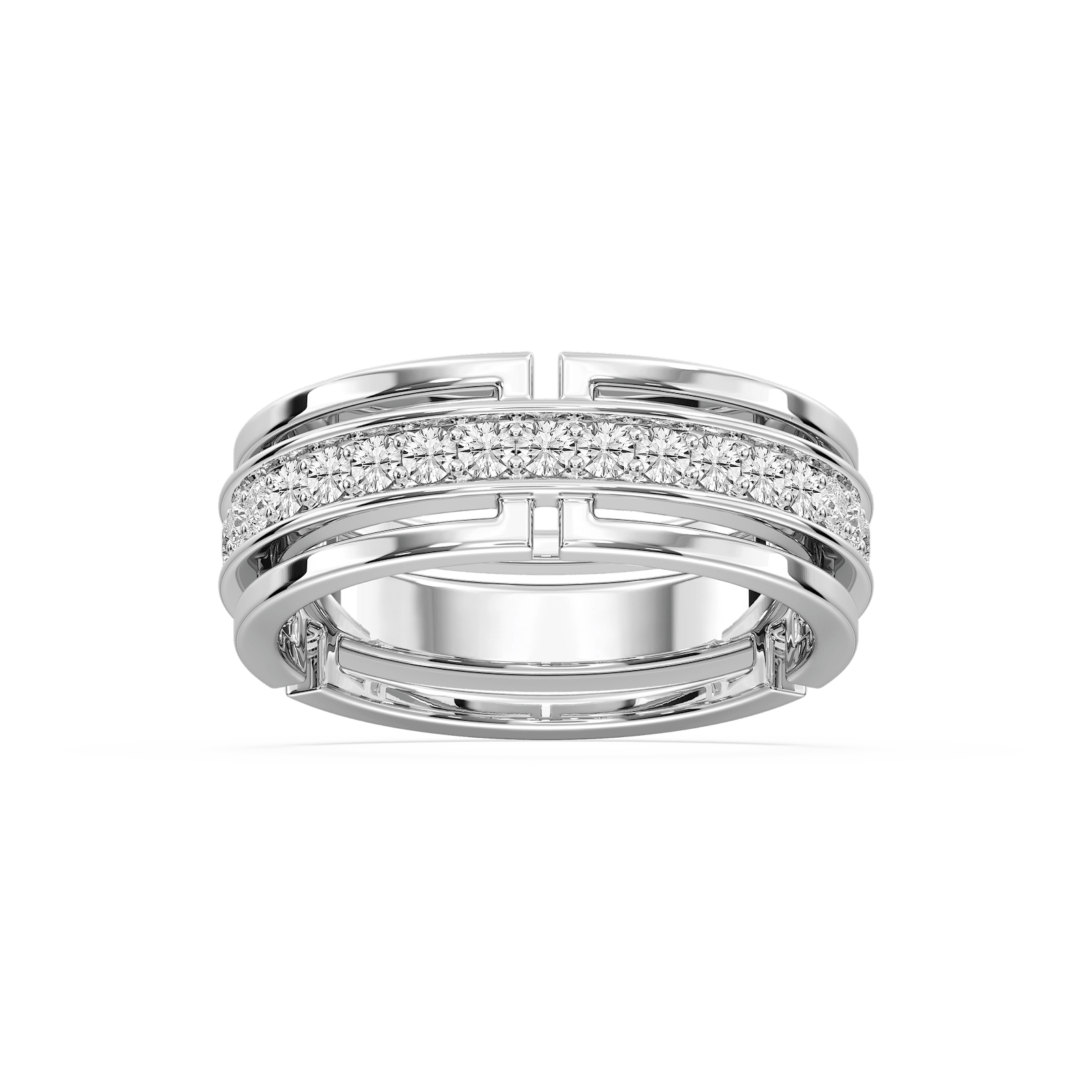 Tristin 7/8 ctw Round Lab Grown Diamond Wide Pave Eternity Band