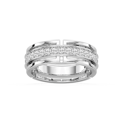 Yamileth 7/8 ctw Round Lab Grown Diamond Wide Pave Eternity Band