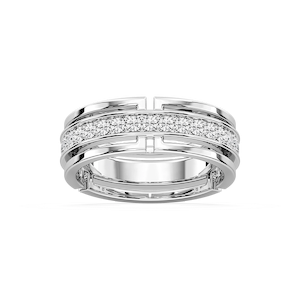 Yamileth 7/8 ctw Round Lab Grown Diamond Wide Pave Eternity Band