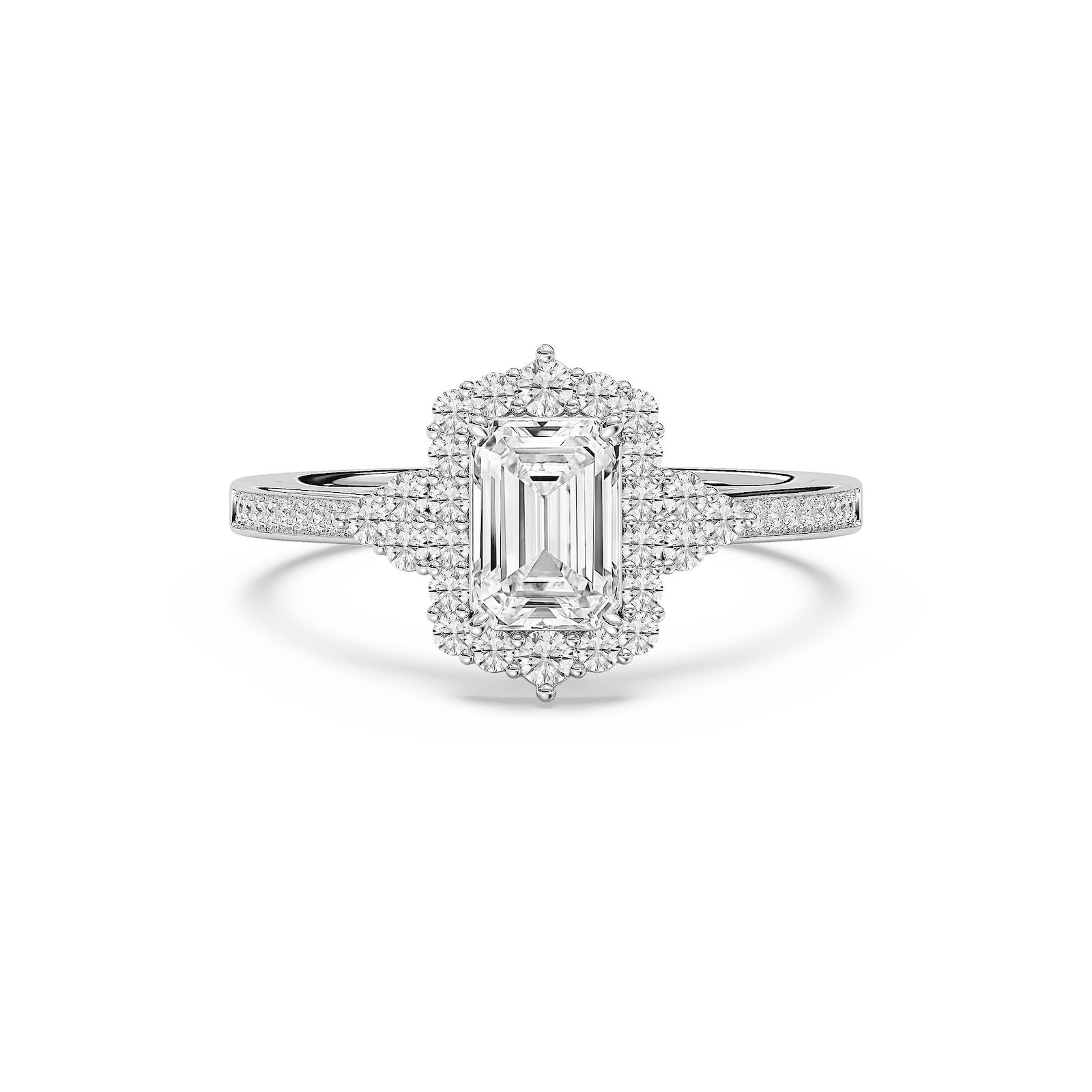 Yara Emerald Engagement Ring in Rose Gold