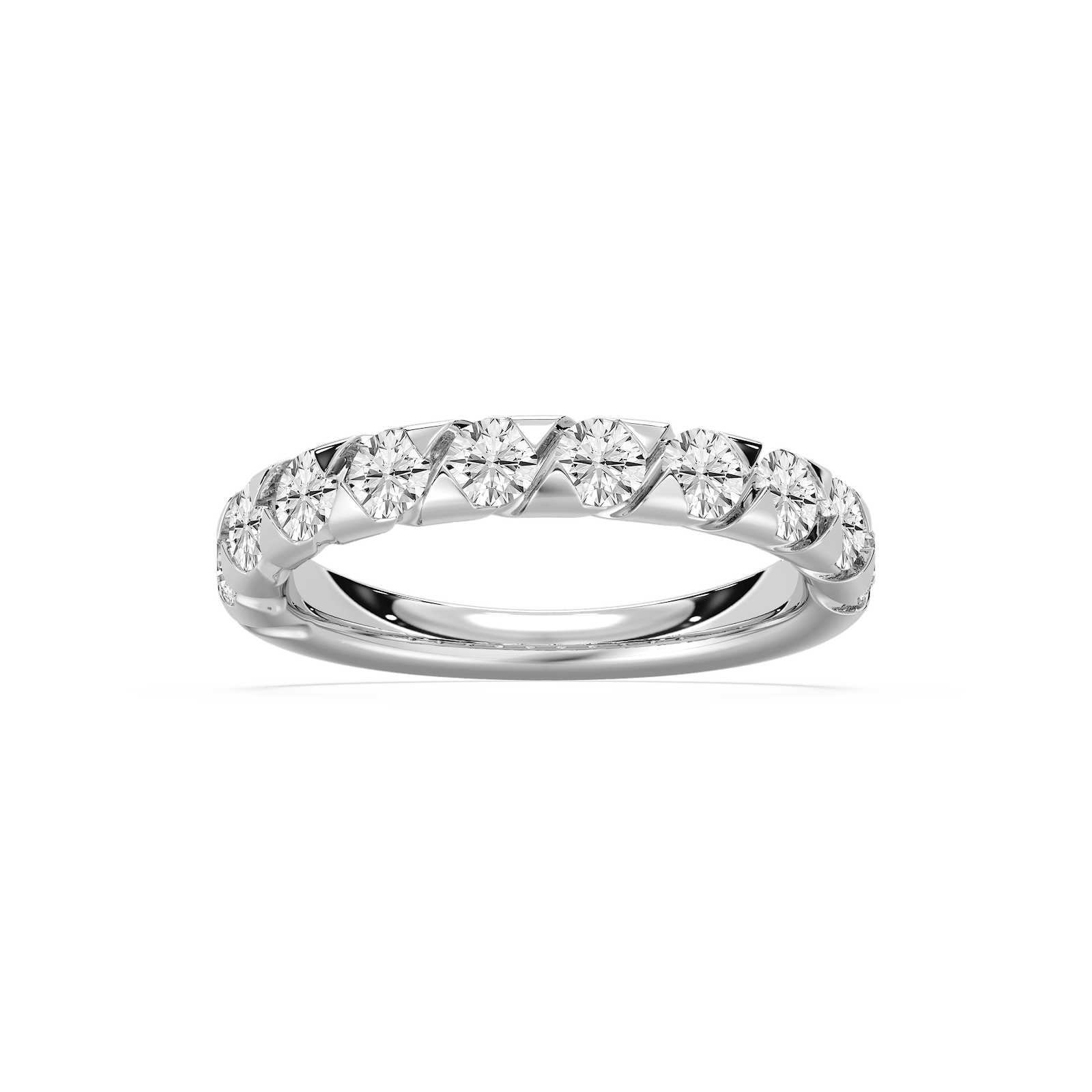Yasmin 1 ctw Round Lab Grown Diamond 10 Stone Anniversary Band