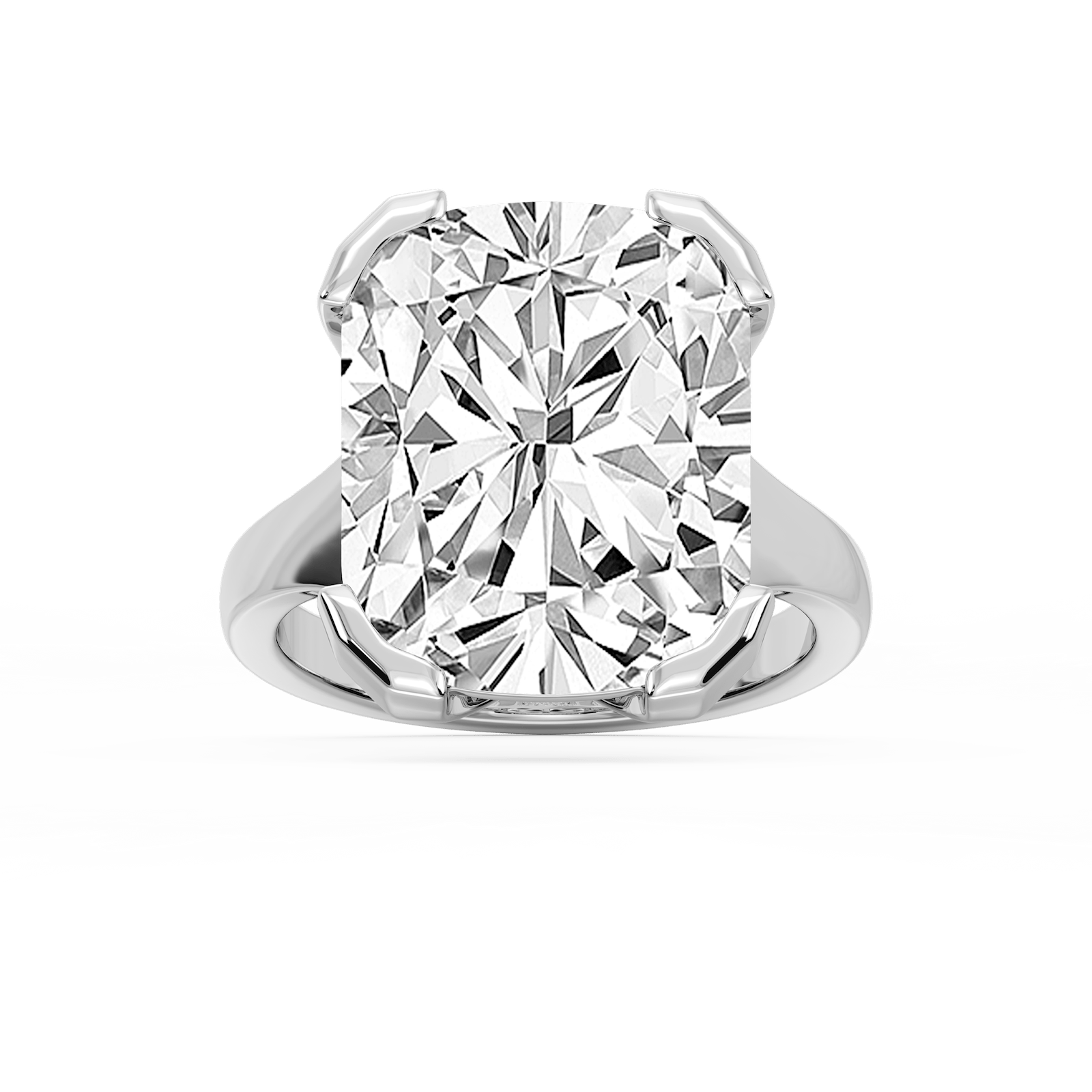 Zoe 16 ctw Elongated Cushion Lab Grown Diamond Bezel Prong Side Stone Engagement Ring - Signature Collection