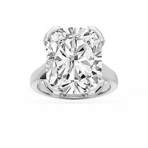Zoe 16 ctw Elongated Cushion Lab Grown Diamond Bezel Prong Side Stone Engagement Ring - Signature Collection