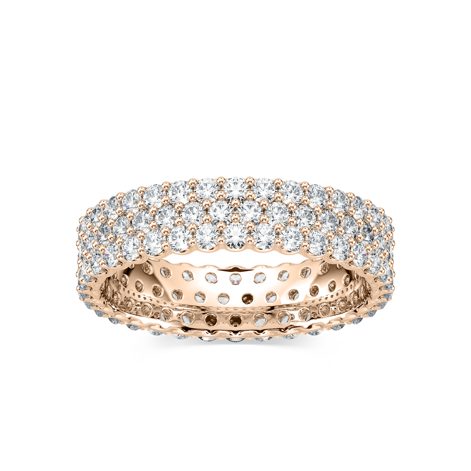 Bella Round Lab Grown Diamond Three Row Eternity Band
