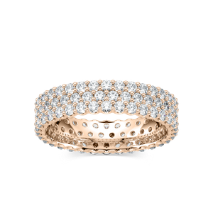 Bella Round Lab Grown Diamond Three Row Eternity Band
