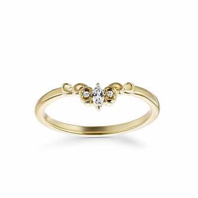 Beautiful unique diamond accented contour wedding band with sculptural inspired designs in 14k yellow gold