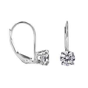  lab grown diamond 1.0ct round cut basket drop earrings gold