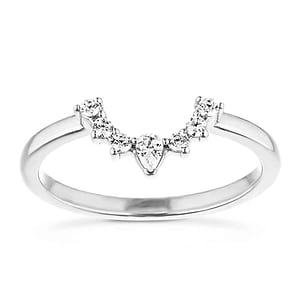  Curved diamond wedding band to match a solitaire engagement ring