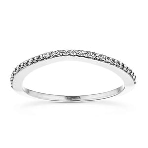  Diamond accented matching wedding band recycled 14K white gold Coral Engagement ring