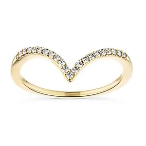  v shaped fashion ring accenting recycled diamonds recycled 14K yellow gold